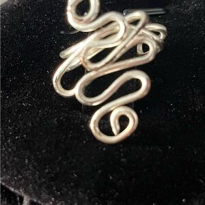 Stylish Silver Swirl Ring- adjustable